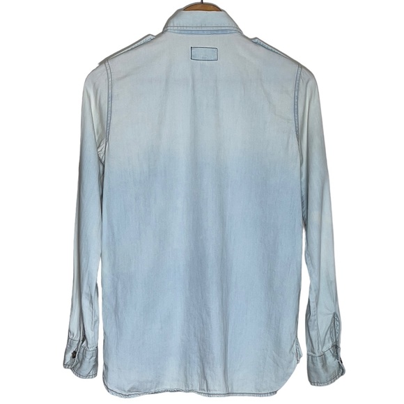 Current / Elliot Chambray Button Down Long Sleeve Size 1 Top - Picture 9 of 9